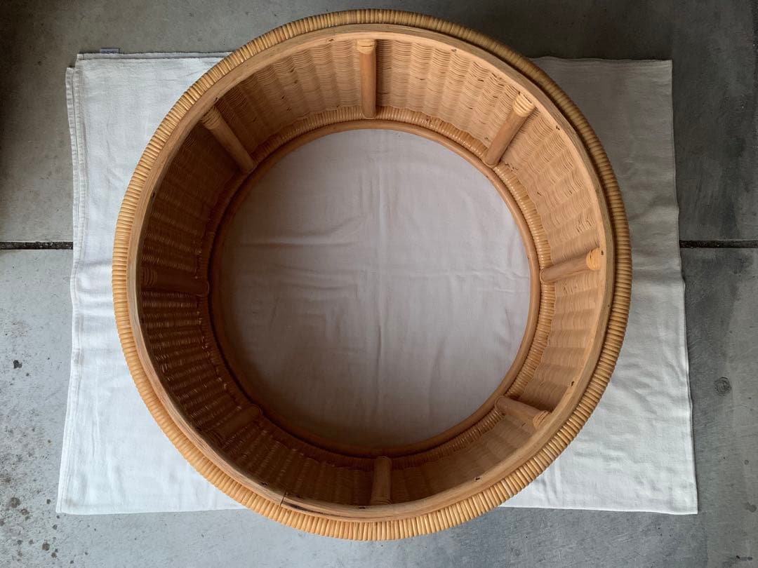 超希少 山川ラタン T-2090 剣持勇デザイン テーブル ジャパニーズモダン