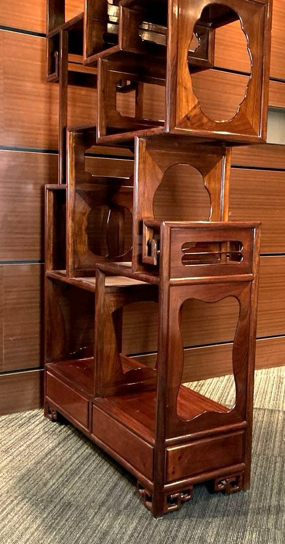 中国家具　棚　シェルフ　ラック　チャイナアンティーク　木製　飾り棚　栄華紅木