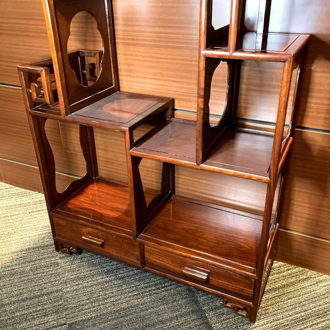 中国家具　棚　シェルフ　ラック　チャイナアンティーク　木製　飾り棚　栄華紅木