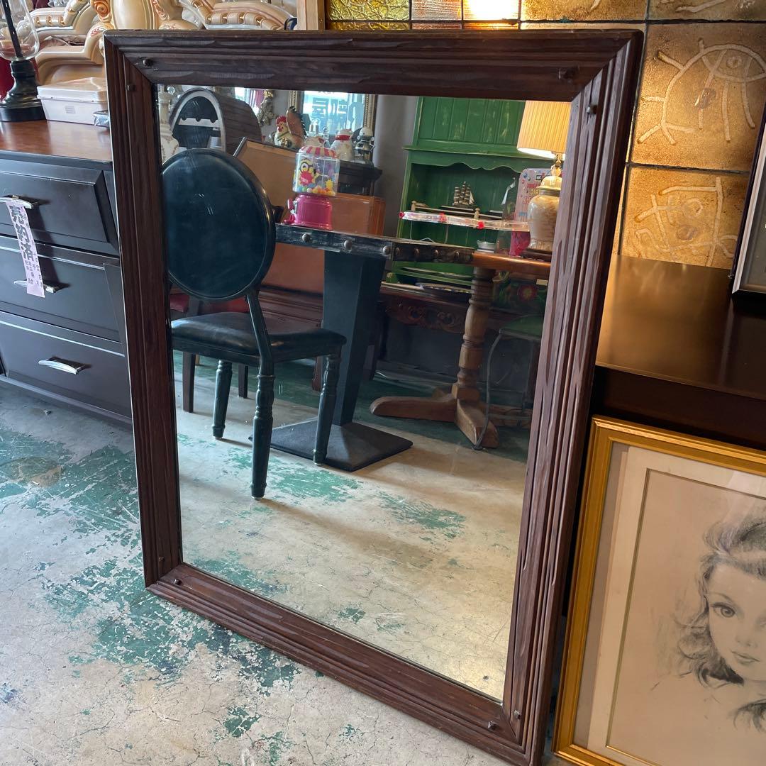 お値下げ‼︎ アメリカ製・ヴィンテージ・オークミラー・ 大型　1980年代