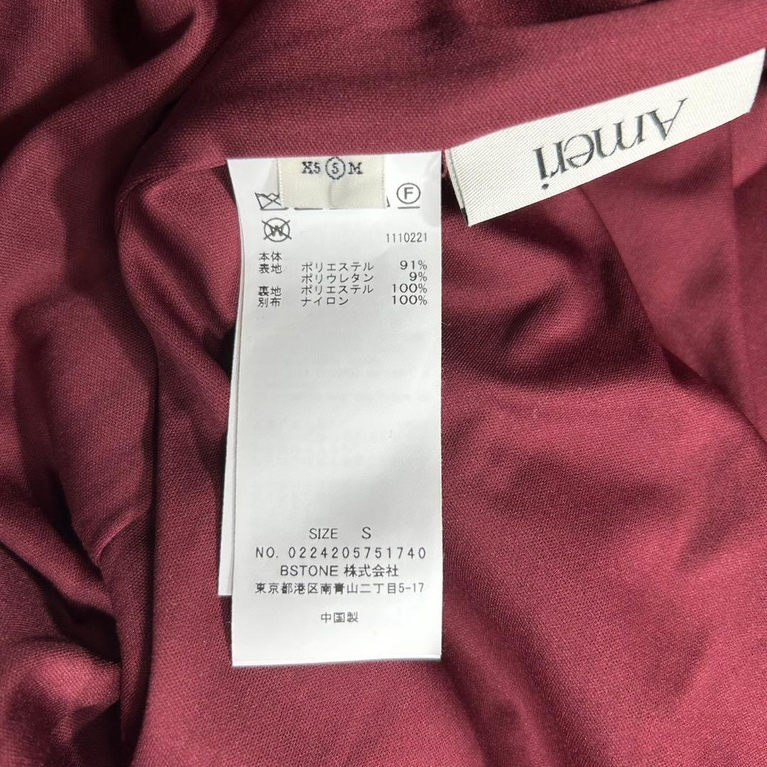 ワンピース AMERI VELOUR PUFF SLEEVE DRESS S