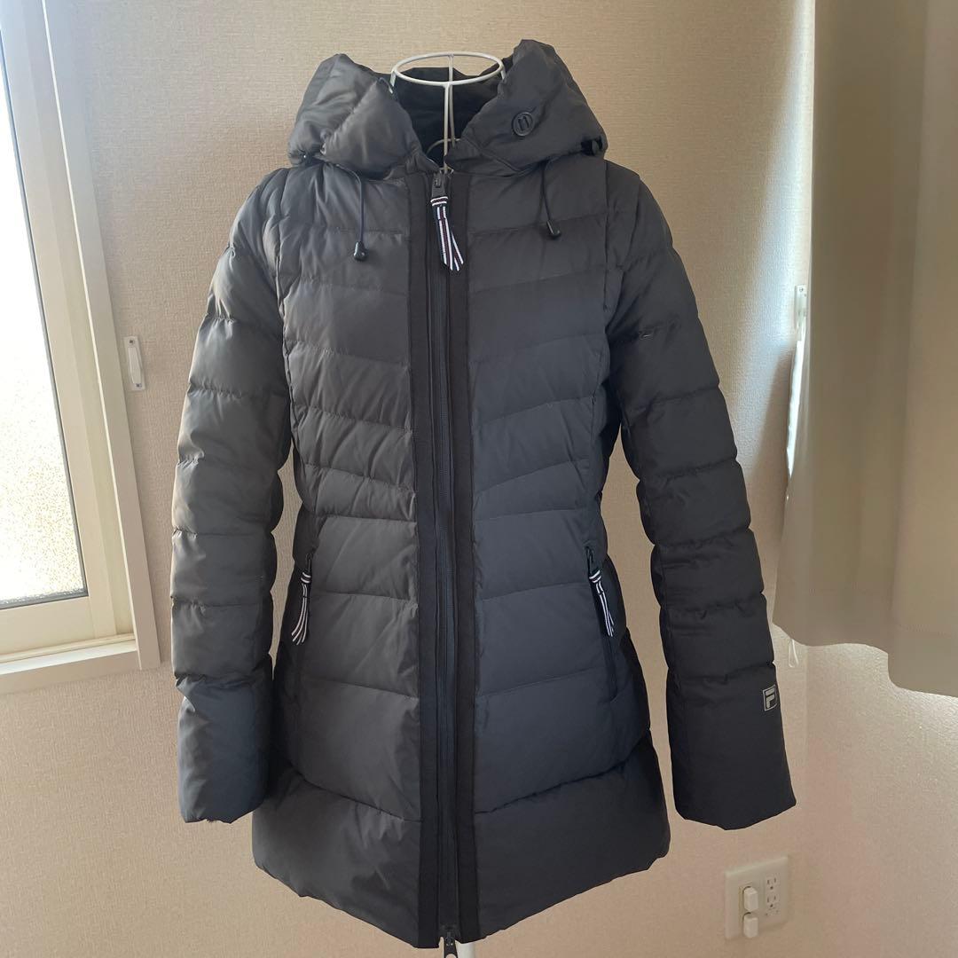 FILA GOLF＊ダウンジャケット＊ダウンコート＊Aライン＊ボア＊黒＊Lサイズ