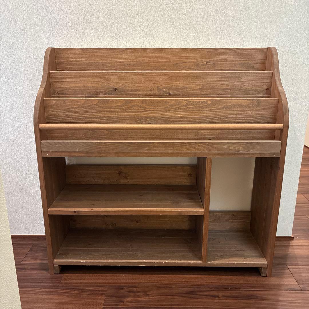 最終価格 モンテッソーリ 教具棚 絵本棚 ウォルナット