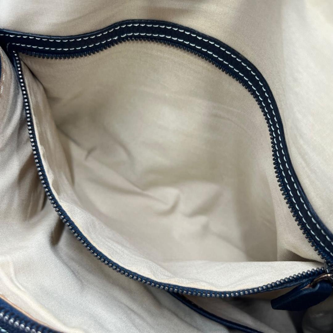 TOD’S トッズ ハンドバッグ ボストンバッグ型 ネイビー レザー 鍵付き