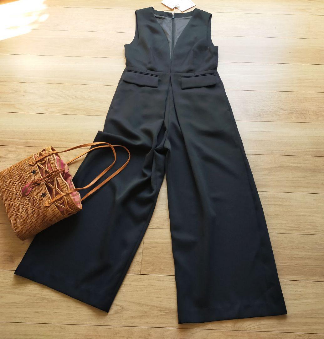 新品CADUNE カデュネ ハートカットオールインワン 黒36サイズ