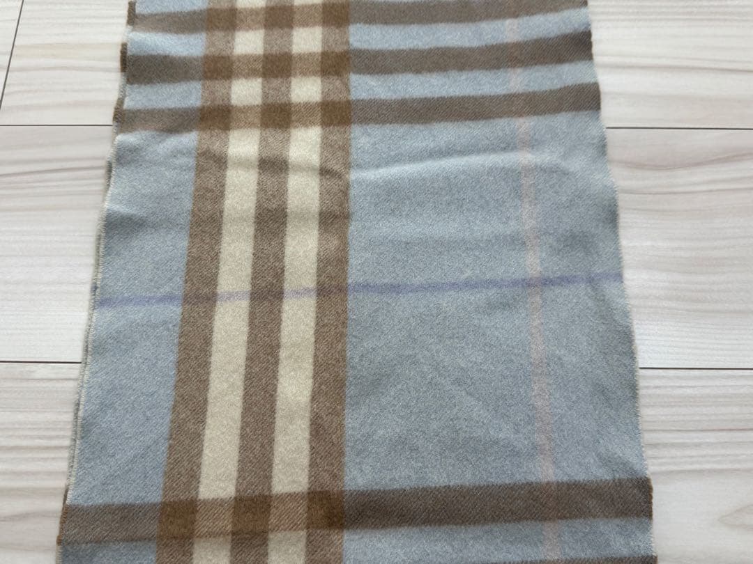 バーバリー　BURBERRY カシミヤ　マフラー　ブルー　チェック