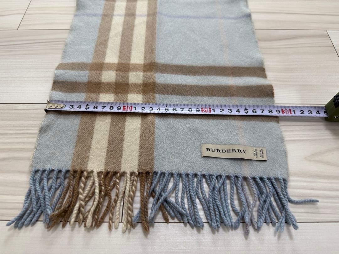 バーバリー　BURBERRY カシミヤ　マフラー　ブルー　チェック