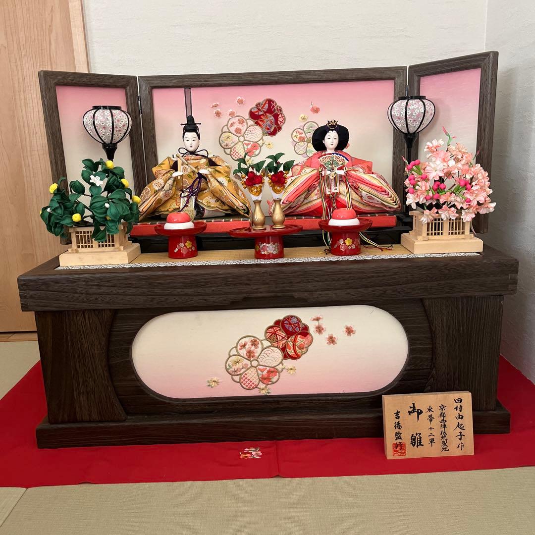 雛人形 田村由起子作 京都製　吉徳監修　桐箱収納　大きめ一段お雛様
