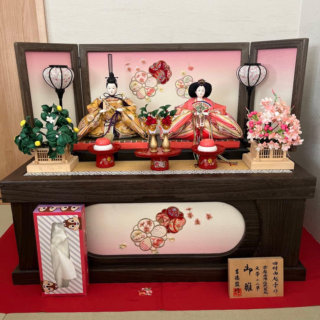 雛人形 田村由起子作 京都製　吉徳監修　桐箱収納　大きめ一段お雛様