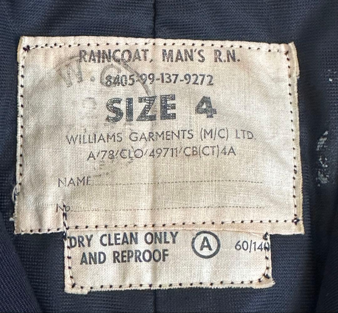 イギリス軍 英国海軍  Navy RN ヴィンテージレインコート