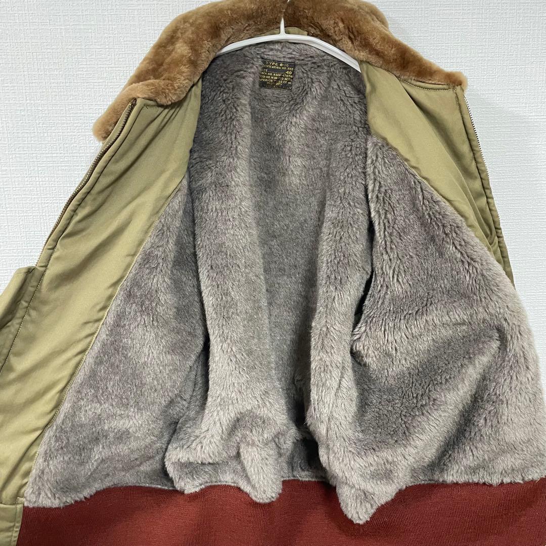 バズリクソンズ　USAF フライトジャケット　B-10 赤リブ　襟ボア　40