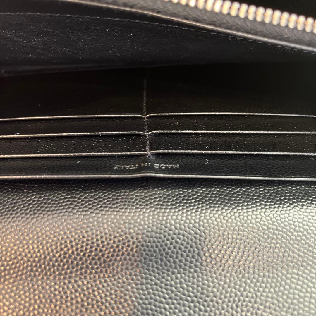 Saint Laurent サンローラン　スタッズ付きブラックレザー長財布