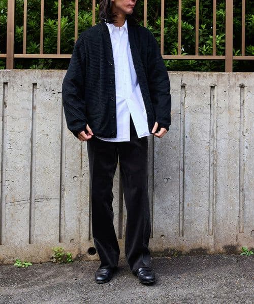 WILD LIFE TAILOR POLARTEC カ－ディガンL濃紺