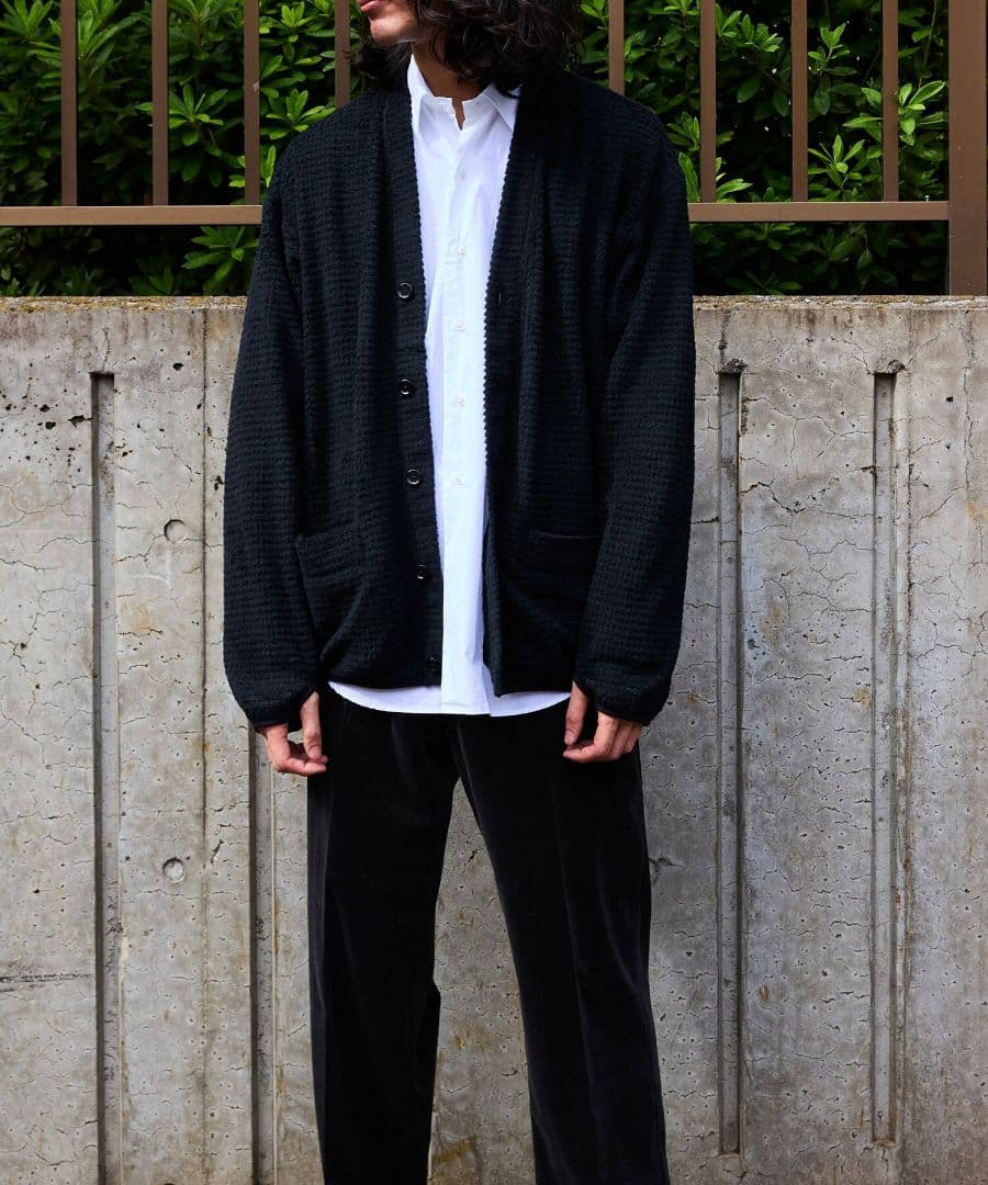 WILD LIFE TAILOR POLARTEC カ－ディガンL濃紺