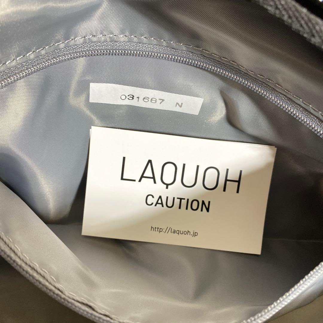 未使用 LAQUOH 【撥水加工】篭目柄エンボスボンディングミニボストン