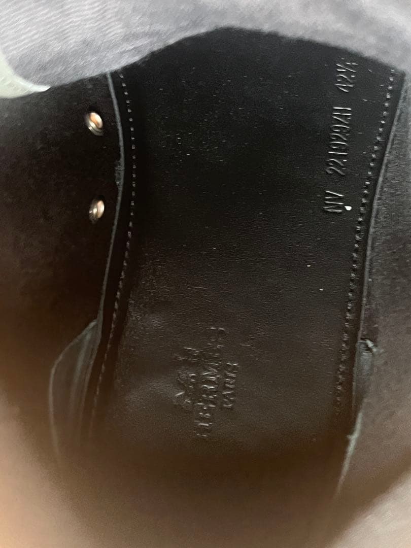 エルメス HERMES スニーカー グレー ナイロン レザー42 1/2 靴