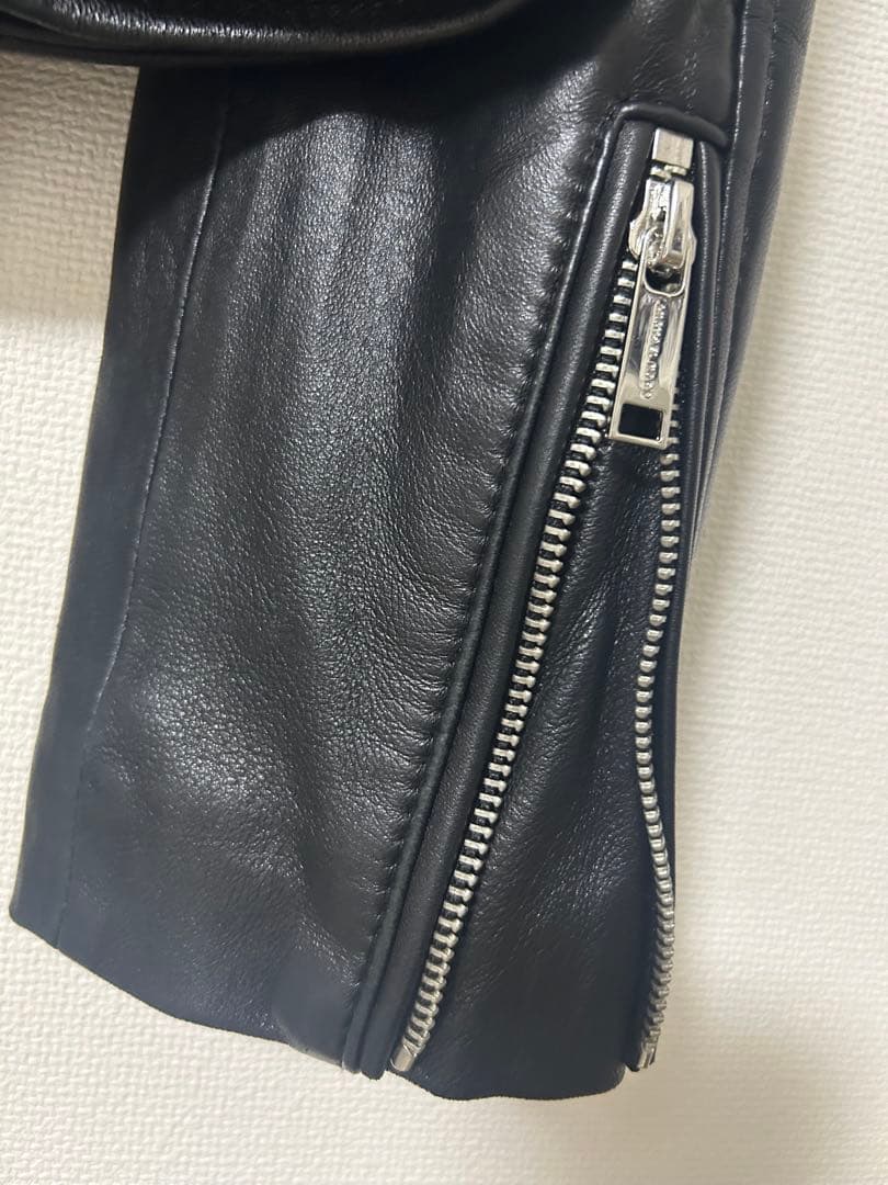 MICHAEL KORS ブラックライダースジャケット レザー M