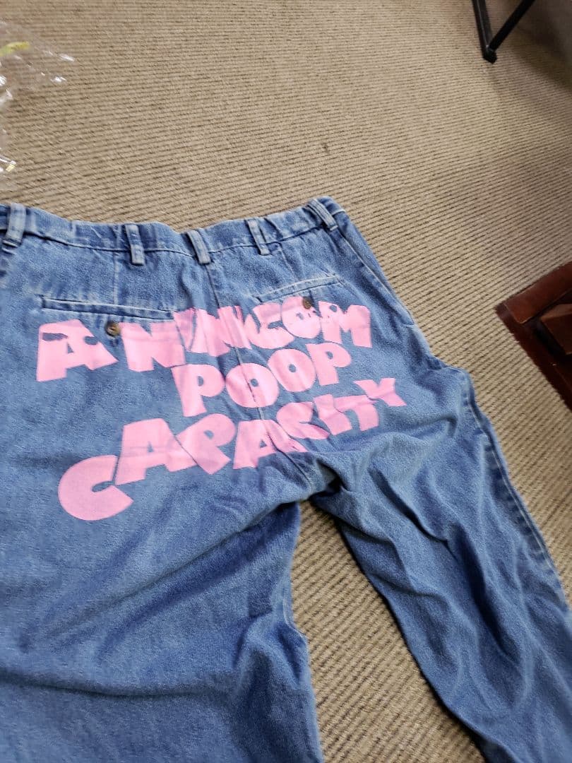 cathy サウスポープリント デニムパンツ