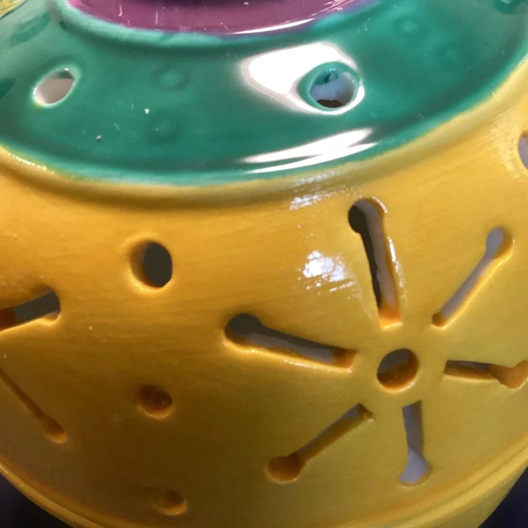 黄、緑、紫交チ型蓋物8客　　新品未使用