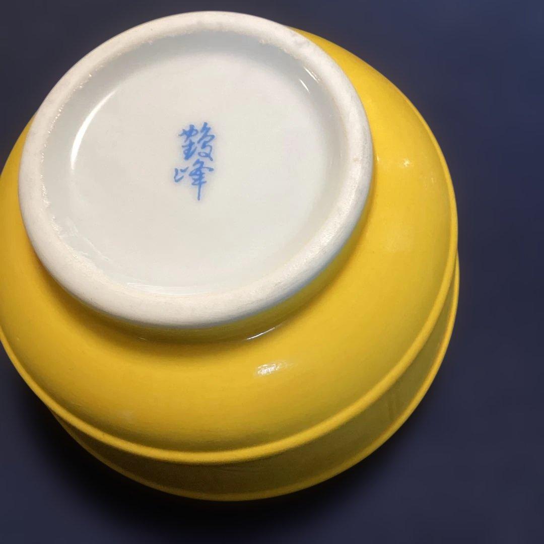 黄、緑、紫交チ型蓋物8客　　新品未使用