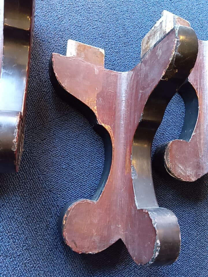 堆朱　座卓 約97cm✕ 74cm✕32.5cm　木製　アンティーク　脚取り外し