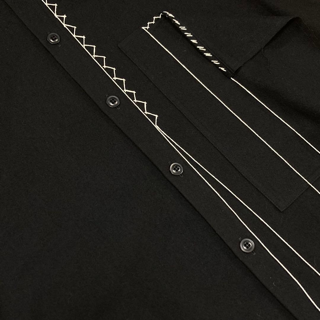 BEBEY's ワイズ 美品 ハンドステッチ シャツドレス 黒1