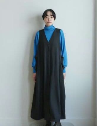 完売品　北欧暮らしの道具店hopeと名付けた、ジレにもなるワンピース