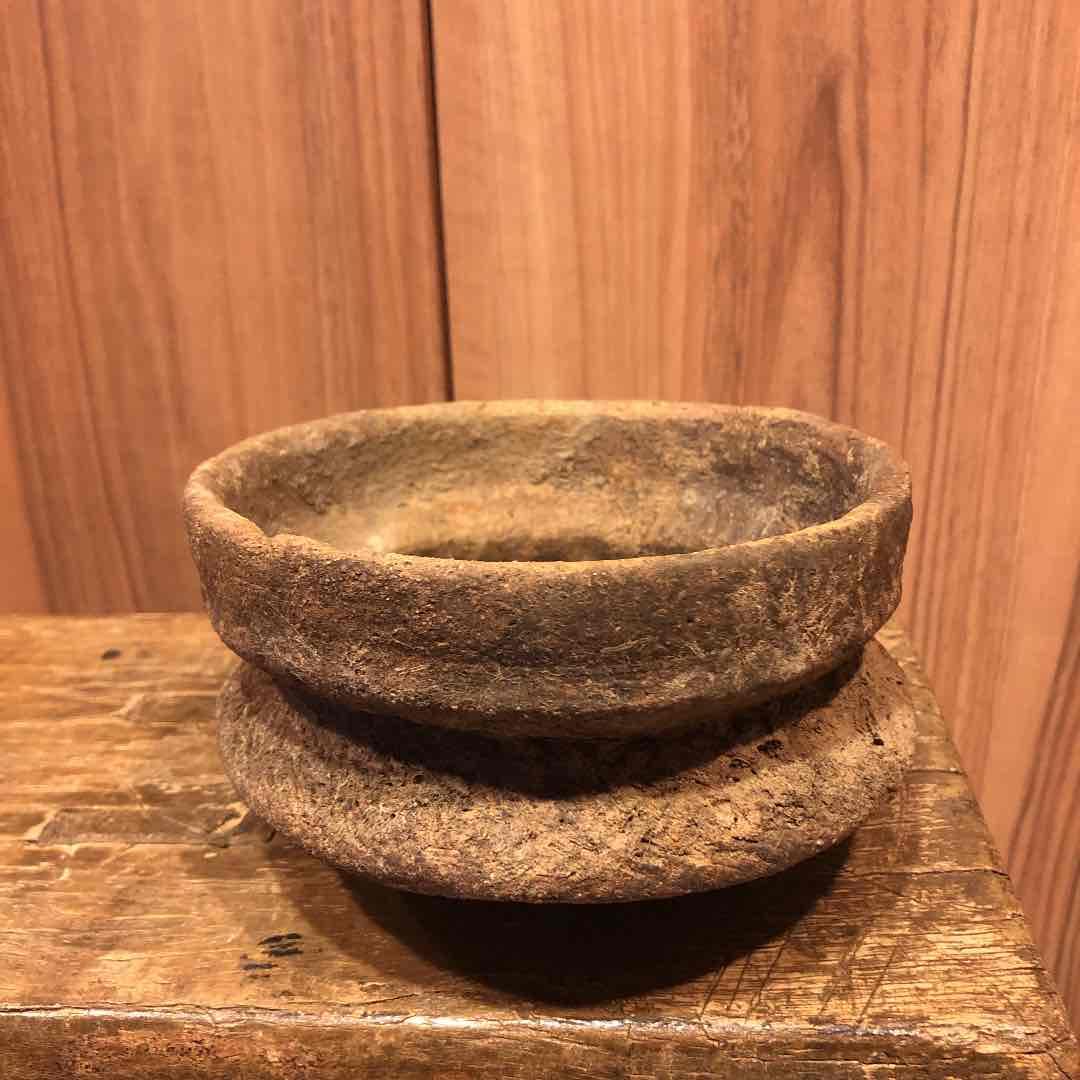 土器 高さ約8cm 直径14cm骨董 アンティーク　シャビー