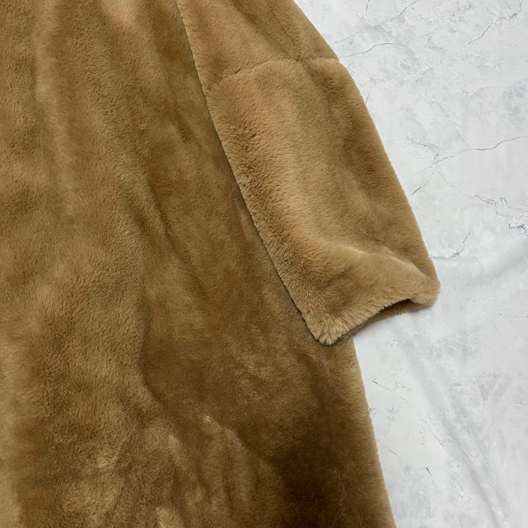 大人気 完売品 ZARA ザラ テディベア L コート 女優襟 エコファー