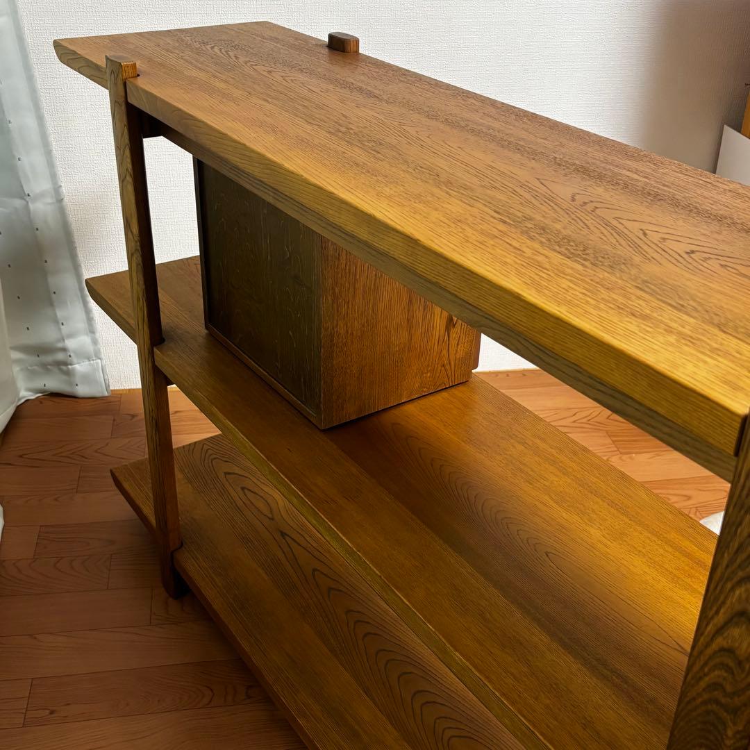 カリモク karimoku 和モダン　引き出し付　飾り棚　シェルフ　135cm