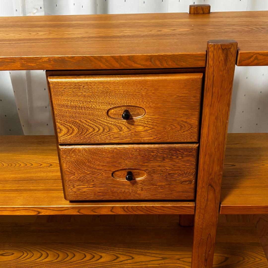 カリモク karimoku 和モダン　引き出し付　飾り棚　シェルフ　135cm