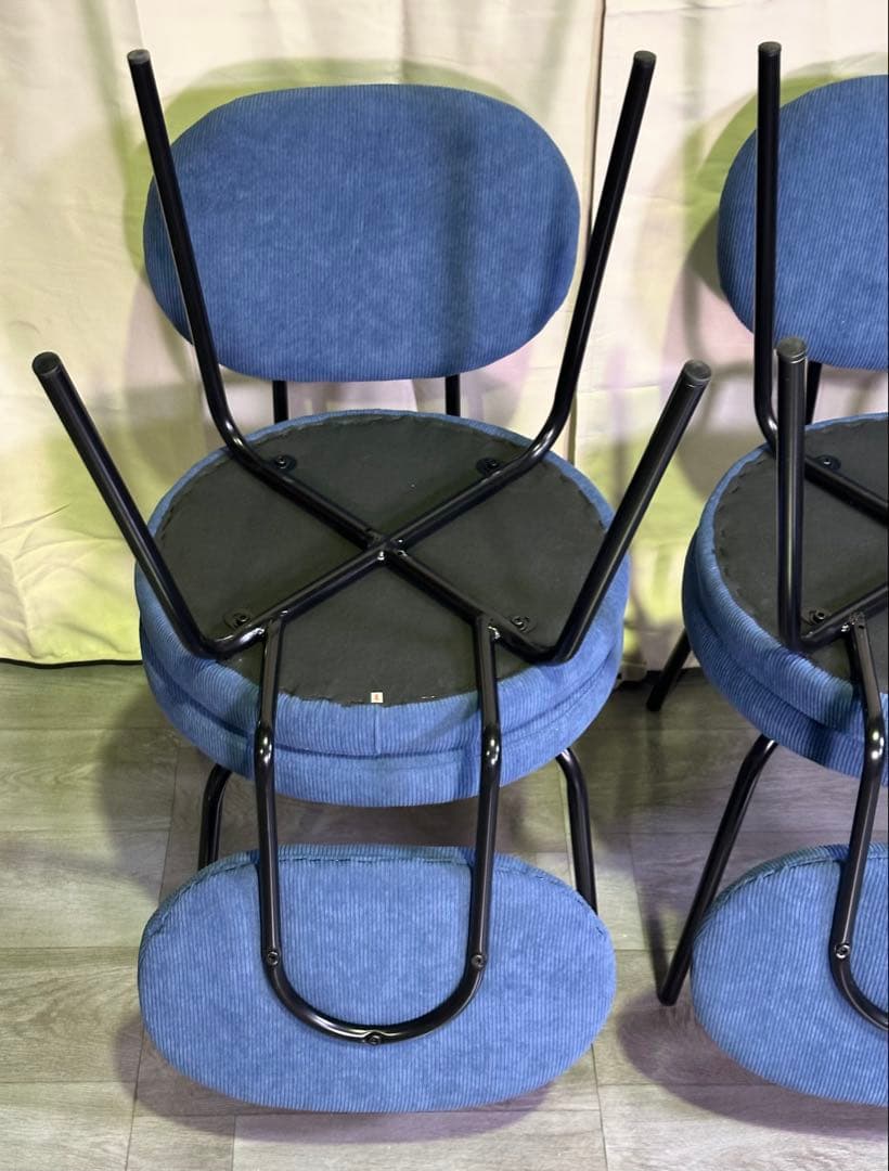 期間限定 ! 新品 ダイニングチェア 椅子 インテリア 4脚セット ブルー