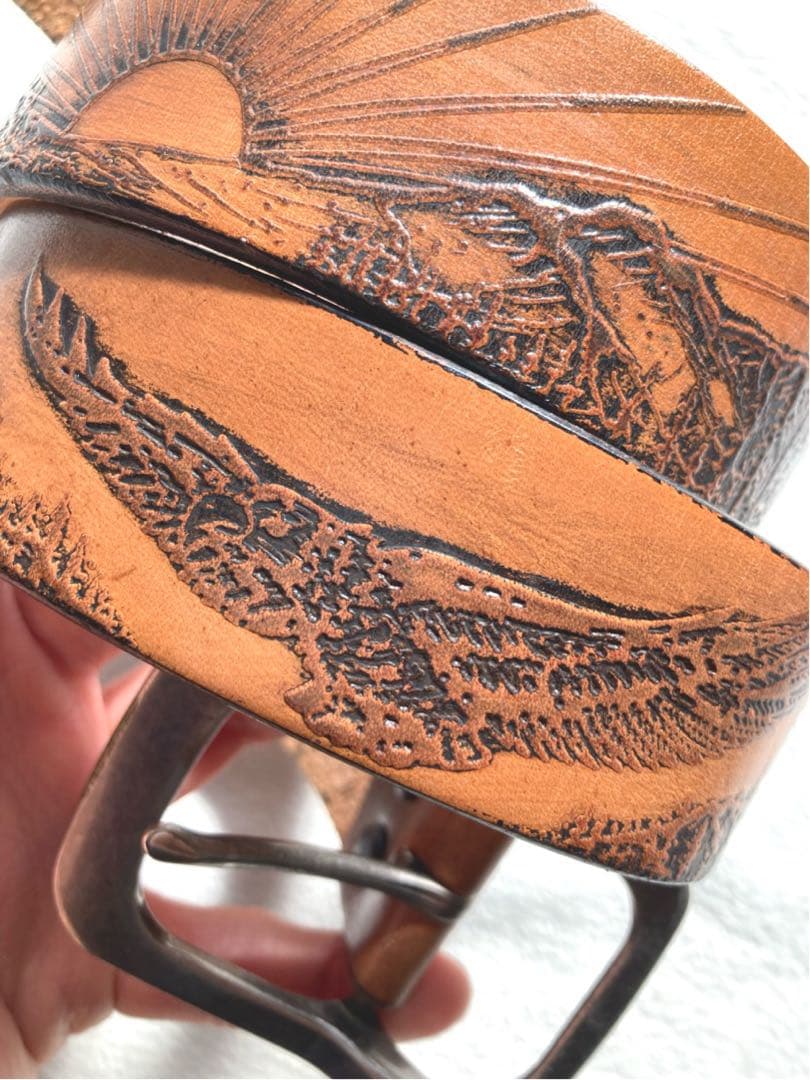 RRL イーグル　マウンテン　カウレザーベルト　ブラウン　サイズW34 USA製