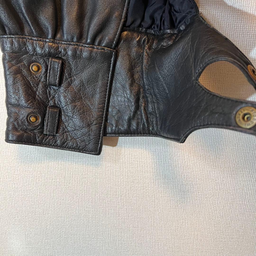 h*m様 80s 90s FIOCCHI金具 ラムレザー レザーパンツ 黒 W2