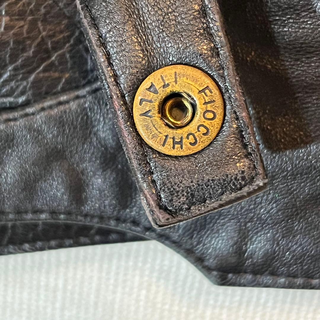 h*m様 80s 90s FIOCCHI金具 ラムレザー レザーパンツ 黒 W2