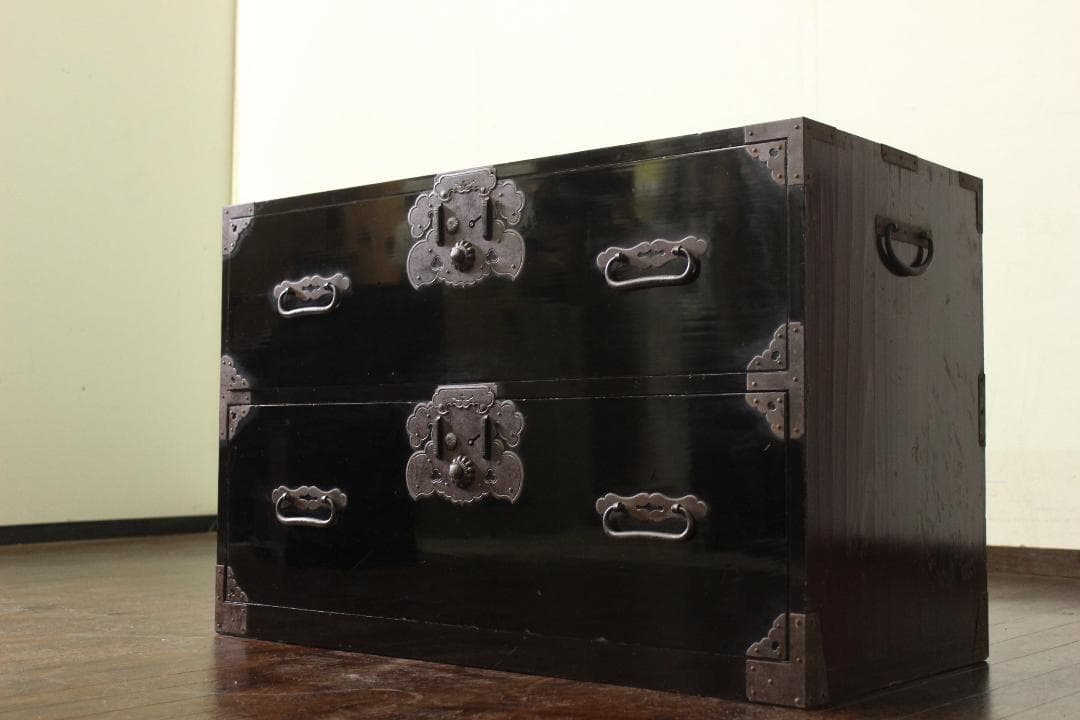 兜金具！庄内箪笥 古家具/古民家/時代箪笥/チェスト/和家具/古道具/古民具