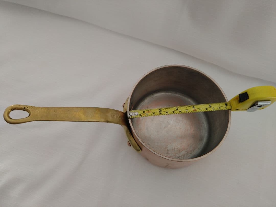 銅深型片手鍋　15cmフランス産