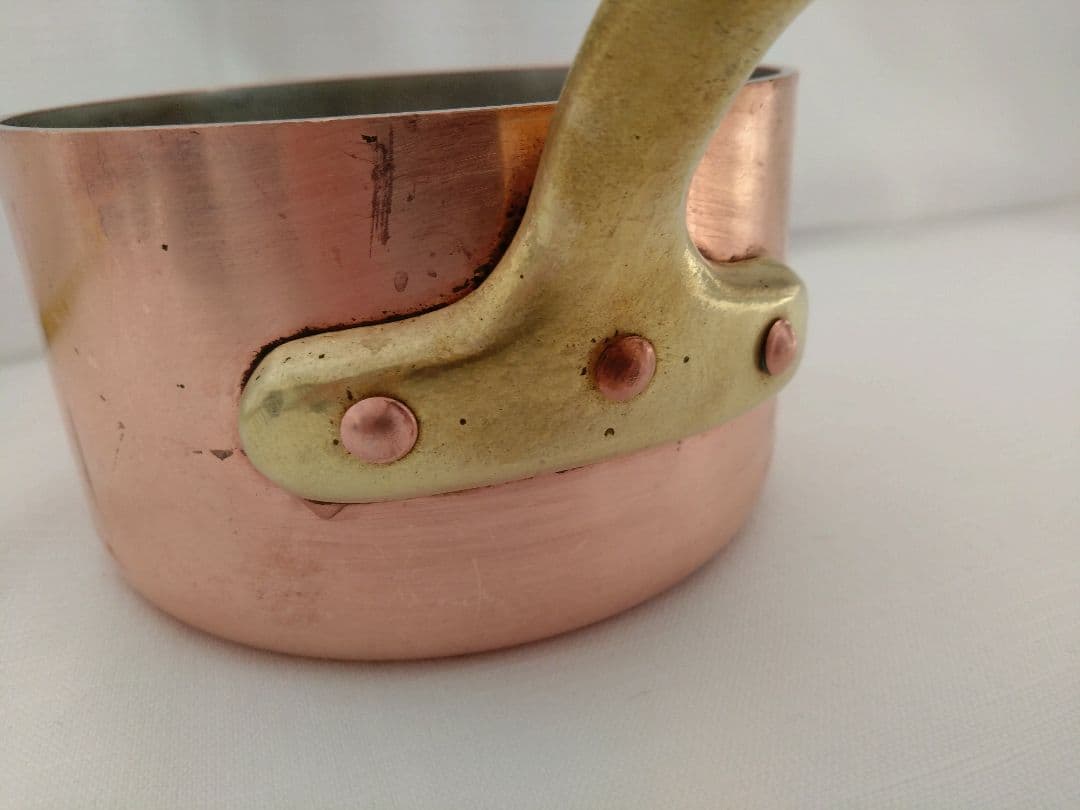 銅深型片手鍋　15cmフランス産