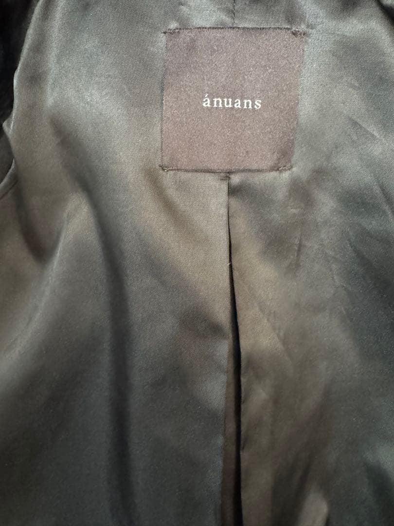 anuans リバーミドルトレンチコート　ブラック