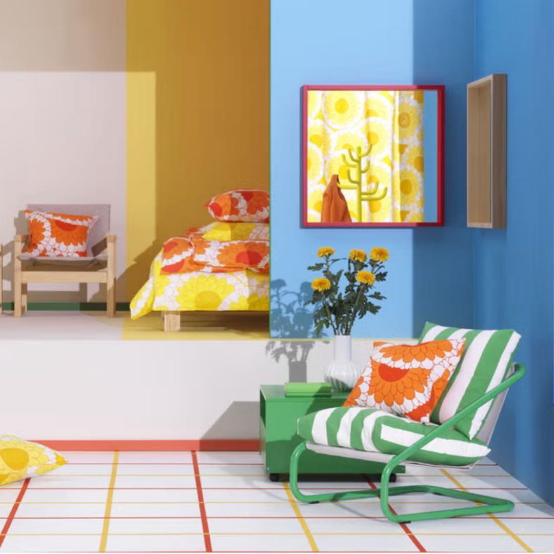 新品　IKEA クランスマルヴァ　シングル　掛け布団カバー　枕カバー　2組セット