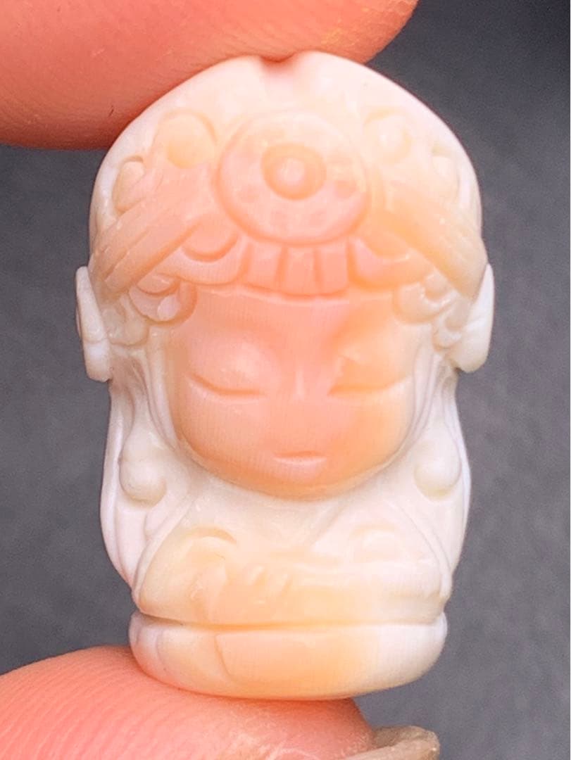 071190 一点限定❗️天然コンクシェルザキラム、貫通穴、14.3＊22.1ミリ