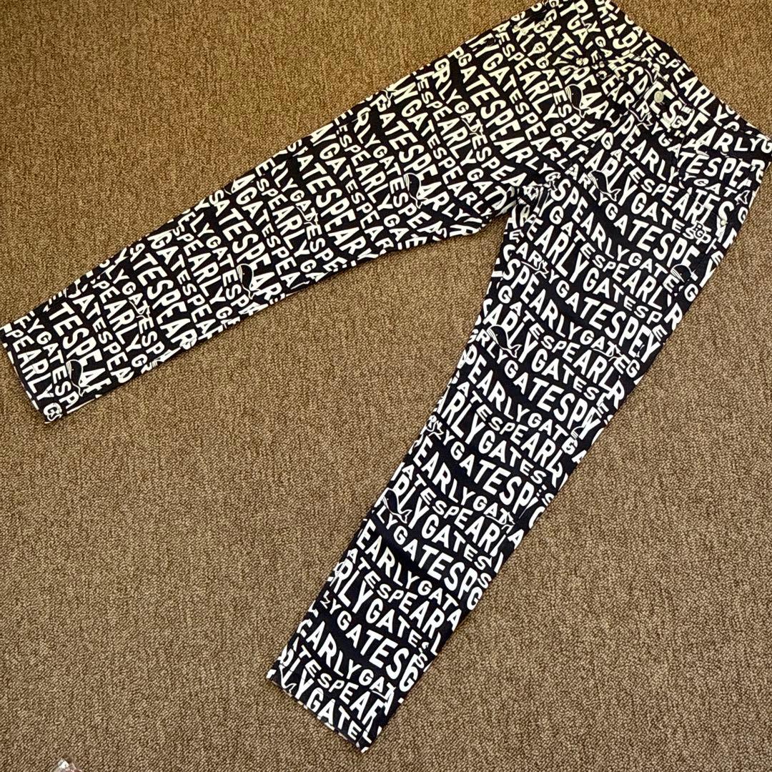 パーリーゲイツ　パンツ　総柄　M〜L相当　紺　白　ネイビー　鯨デザイン　4