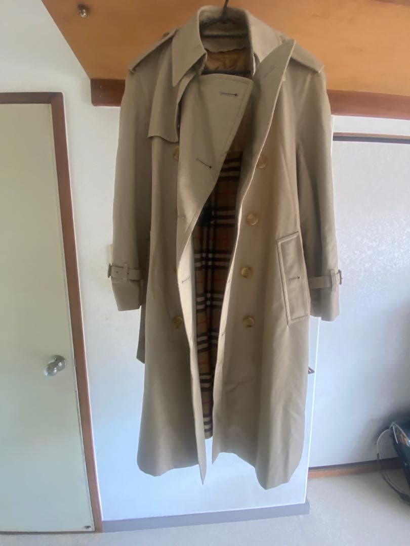 トレンチコート ベージュ チェック柄
