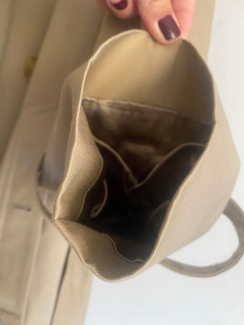 トレンチコート ベージュ チェック柄