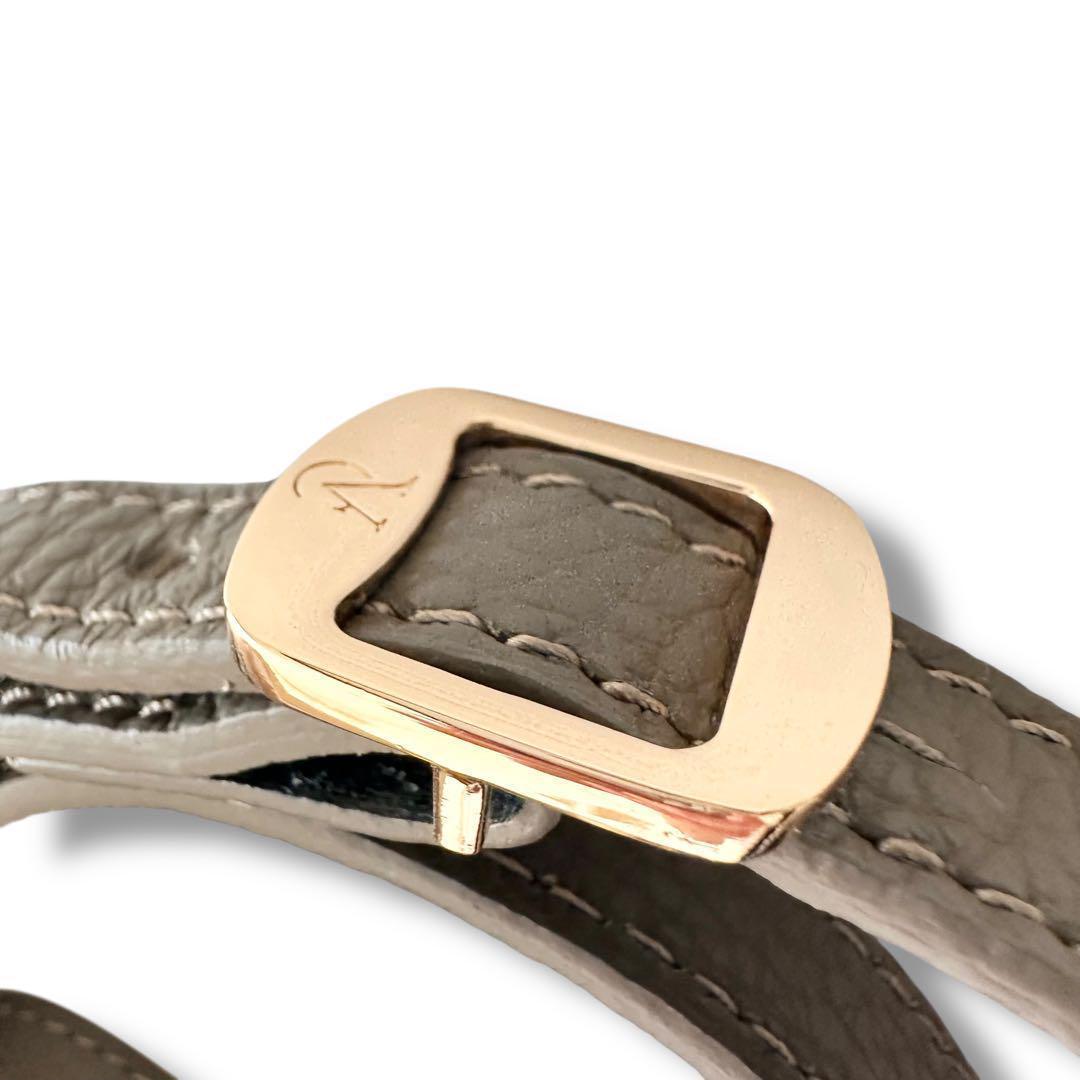 未使用級 クリスチャンヴィラ ボストン 2way バッグ シボ革 牛革 トープ