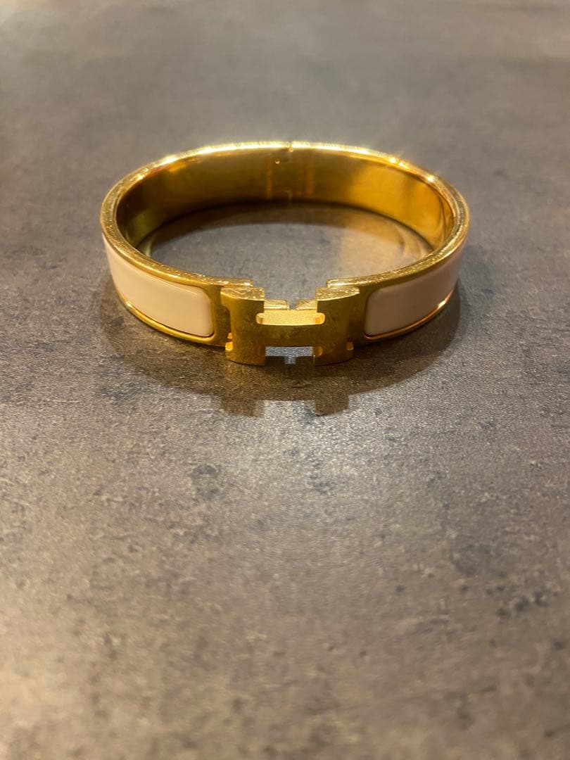 エルメス　ゴールド　ホワイト　バングル