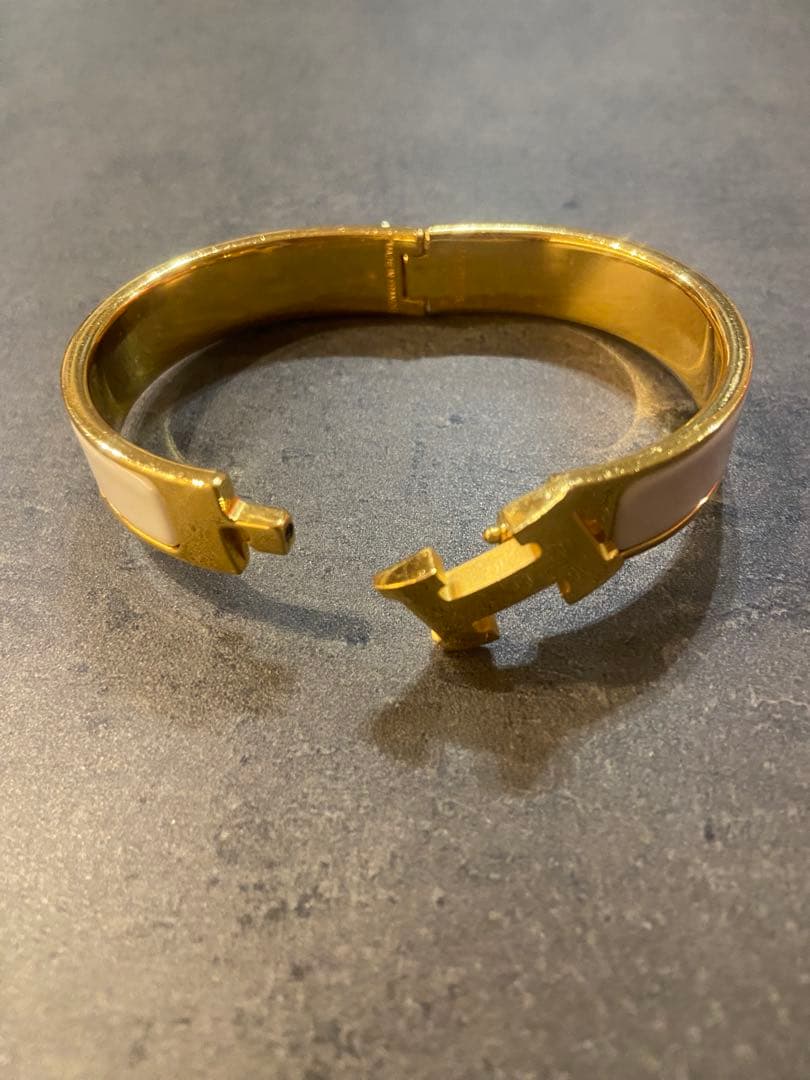 エルメス　ゴールド　ホワイト　バングル