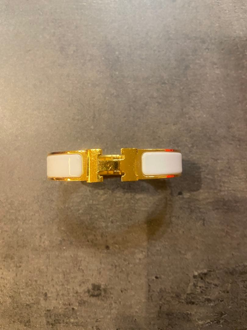 エルメス　ゴールド　ホワイト　バングル