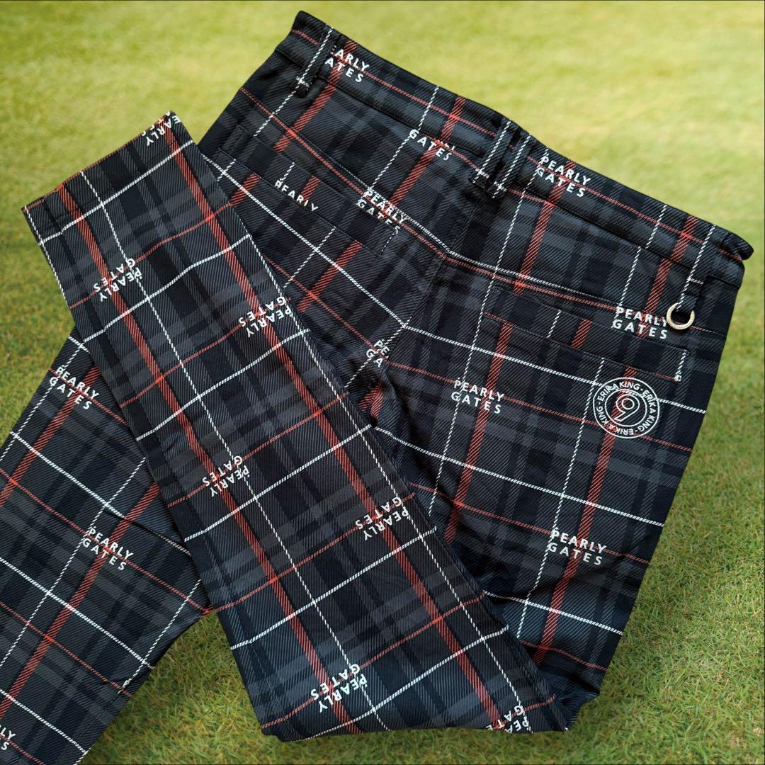 現行モデル　限定品　パーリーゲイツ　パンツ　M〜L相当　チェック　黒　原英莉花