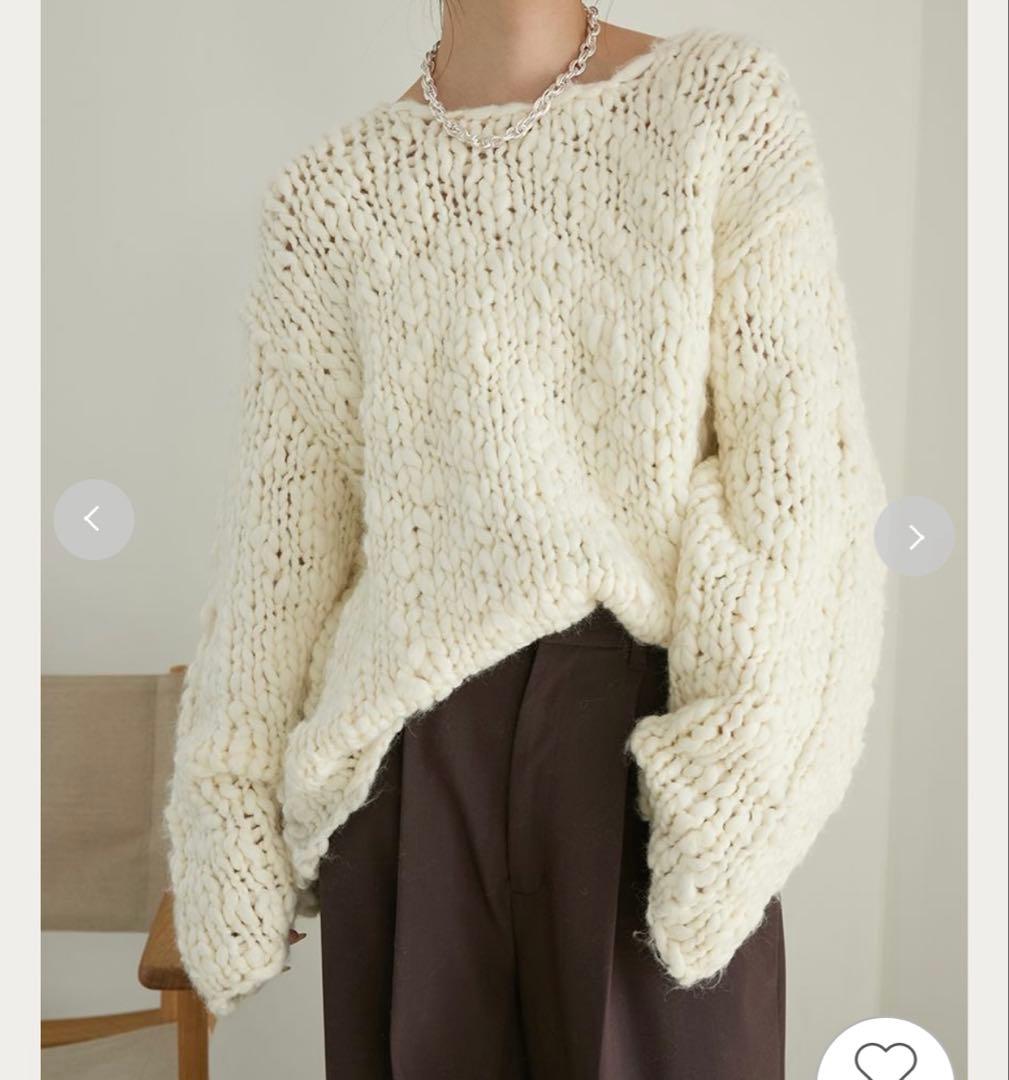 【enoki11】emmi ウール混ハンドニットプルオーバー